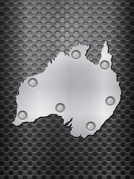 Australia metal map