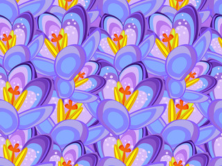 crocus flower seamless background