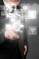 Business concept with virtual scheme