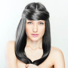 Fototapeta premium Beautiful Woman with Long Hair , beauty woman model
