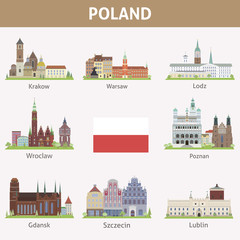 Fototapeta Poland. Symbols of cities obraz