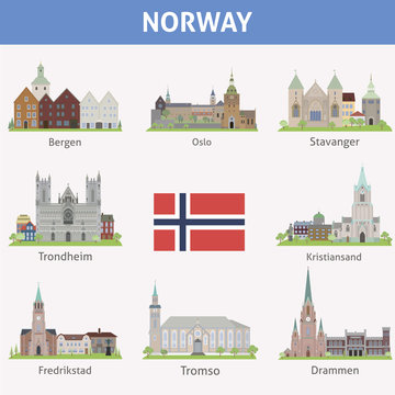 Norway. Symbols of cities