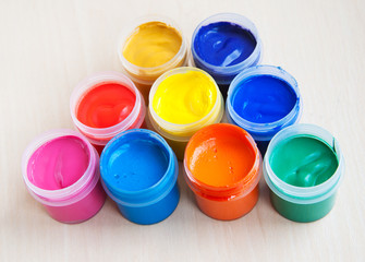 art and craft equipment on a school table