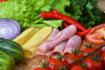 ingredients for sandviches