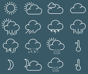 Fototapeta premium Minimalistic weather icons
