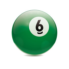 Hyperrealistic Billiard Ball Number 6