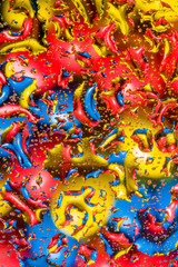 Fototapeta na wymiar Water drops abstract vivid colors