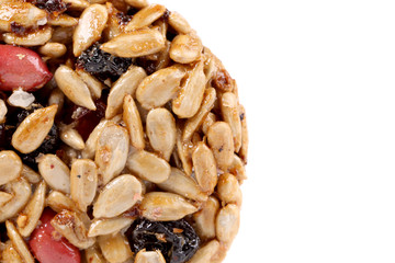 Round candied seeds and nuts.