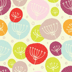 Colorful seamless pattern with flowers.