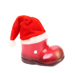 Santa's hat on xmas boot.