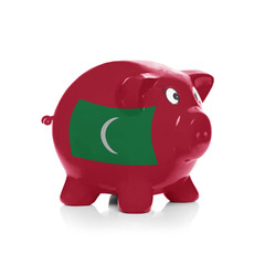 Piggy bank with flag painting over it - Maldives
