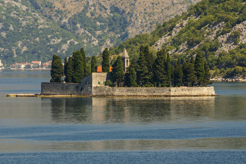 Fototapeta na wymiar island church in perast kotor bay montenegro