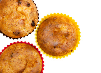 homemade muffins isolated on white background