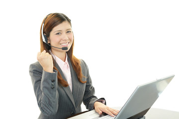 ガッツポーズのオペレーター