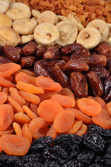 Various dried fruits background