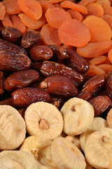 Various dried fruits close-up