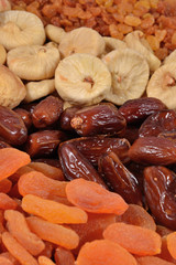 Various dried fruits close-up