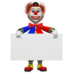 Clown mit Banner