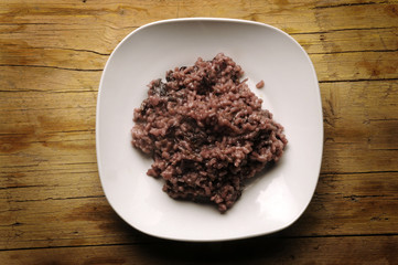 Riso al radicchio rosso Rice with red radicchio