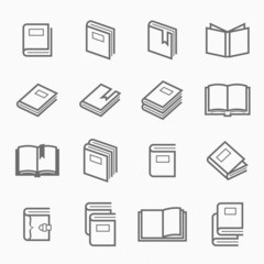 Book outline stroke symbol vector icons