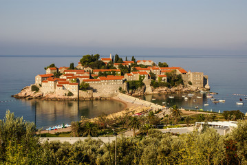 Fototapeta na wymiar Sveti Stefan is a islet nearby Budva in Montenegro