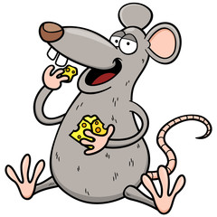 Vector illustration of cartoon rat