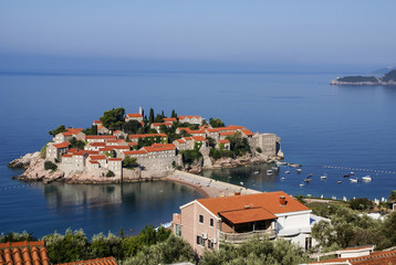 Naklejka na ściany i meble Sveti Stefan is a islet nearby Budva in Montenegro