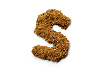 Sand letter isolated on white