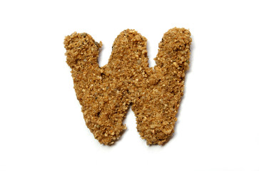 Sand letter isolated on white