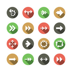Set of Flat Arrow Icon Designs