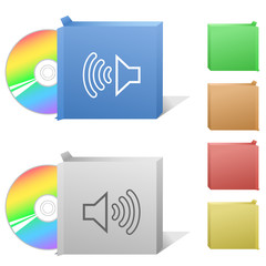 Loudspeaker. Box with compact disc. © vladis_studio