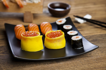 Asia and food on sushi