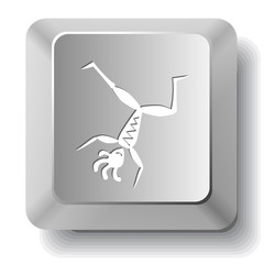 Dancing ethnic little man. Vector computer key.
