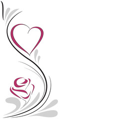 cuore e rosa decorazione