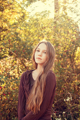 portrait of young girl with long hair