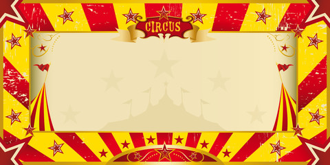 yellow and red grunge circus invitation © christophe BOISSON