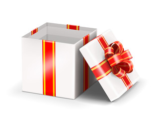 Vector opened white gift box