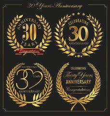 Anniversary golden laurel wreath, 30 years