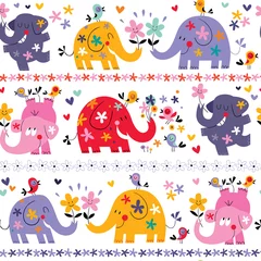 Printed kitchen splashbacks Elephant cute elephants seamless pattern