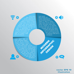Modern business infographics circle origami style. Vector eps