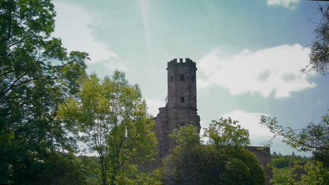 Aerial shot of a castle.