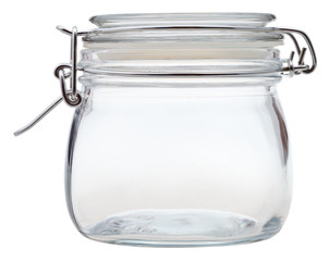 closed Swingtop Bale glass jar isolated on white background