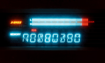 scale of sound volume on illuminated indicator