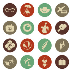 Summer travel icons