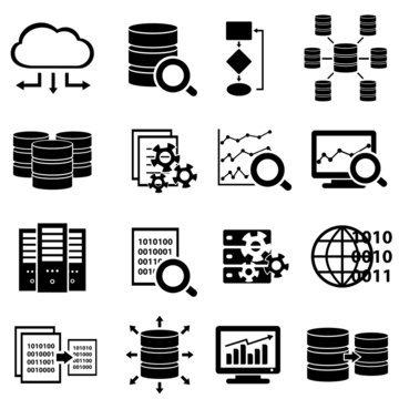 Big data and technology icons