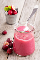 Cranberry curd with fresh cranberries