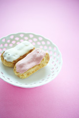 Close-up of a chocolate eclair