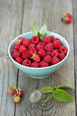 Fresh raspberries in a bowl