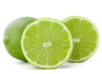 Citrus lime fruit isolated on white background cutout