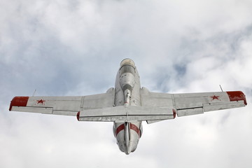 training  jet  aircraft Aero L-29 Delfin rear view from above © mrivserg